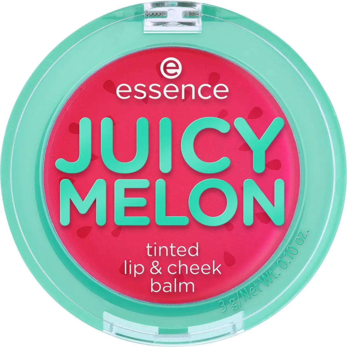 Front of essence Juicy Melon Tinted Lip & Cheek Balm compact, 3 g