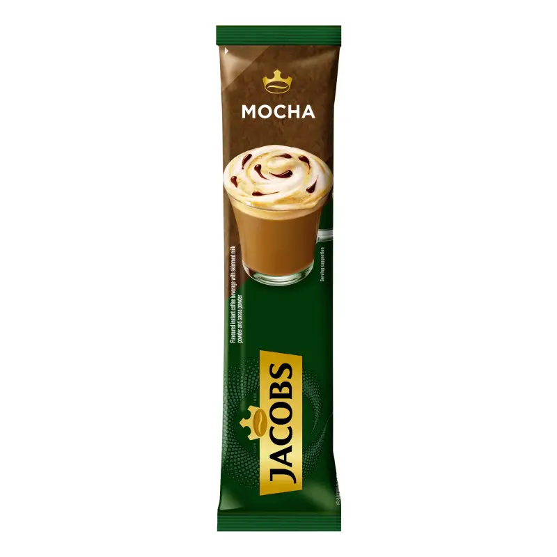 Front of Jacobs Cappuccino Mocha instant coffee sachet 18.5 g