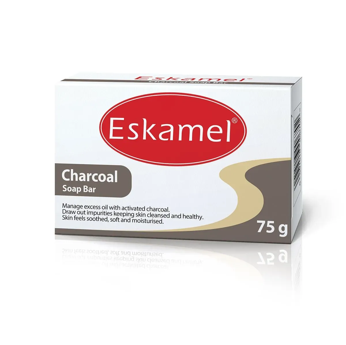 Front of Eskamel Charcoal Soap Bar 75 g box