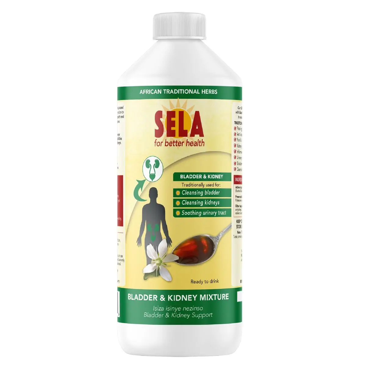 Front of SELA Bladder and Kidney Mixture 500 ml bottle on white background