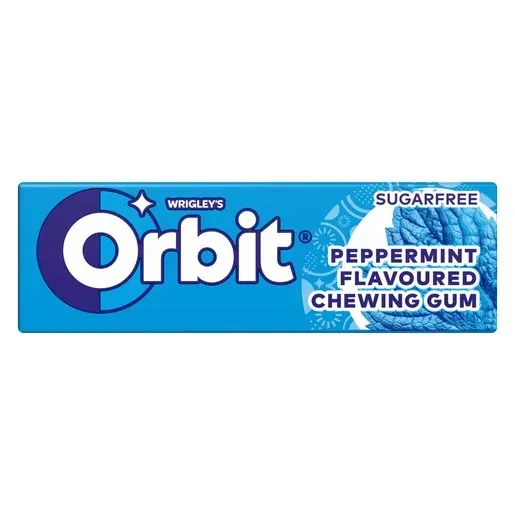 Front of Wrigley's Orbit Peppermint Sugarfree Chewing Gum pack