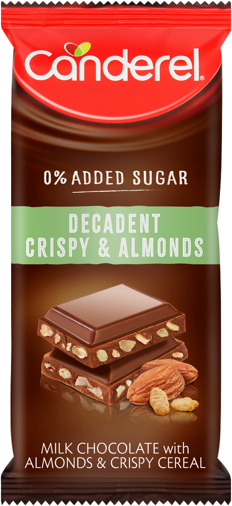 Canderel Decadent Crispy & Almonds Milk Chocolate Slab 100g