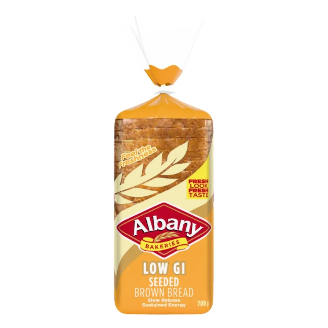 Front of Albany Low GI Seeded Brown Bread 700g pack