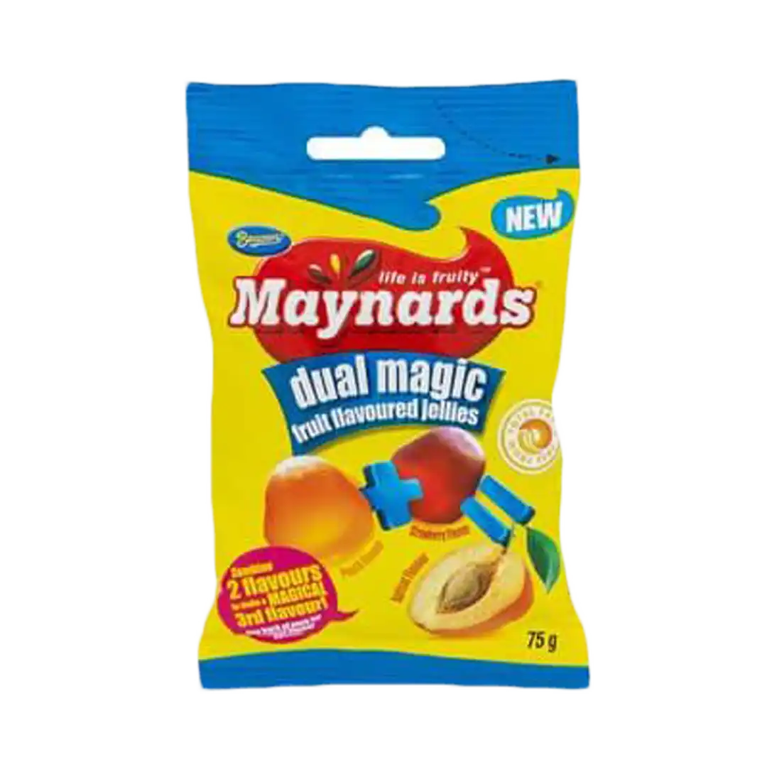 Front of Maynards Dual Magic Fruit Flavoured Jellies, 75g