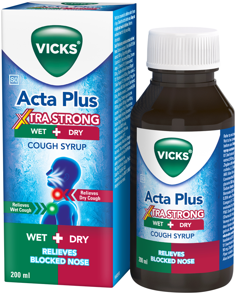 Vicks Acta Plus Xtra Strong Wet & Dry Cough Syrup 200ml