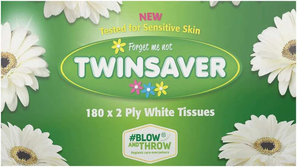 Twinsaver 2 Ply Tissues 180pk