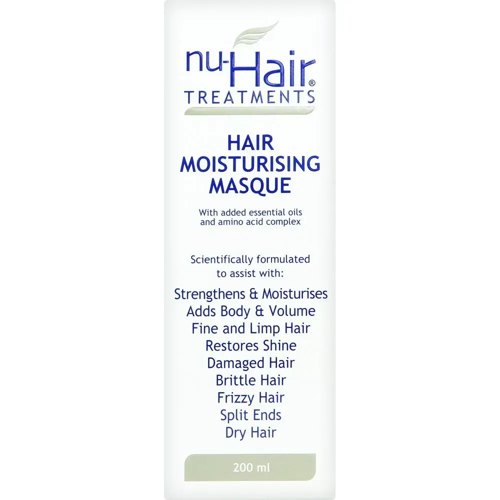 Front of Nu-Hair Treatments Hair Moisturising Masque 200 ml box