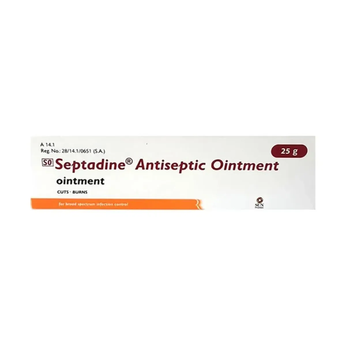 Front of Septadine Antiseptic Ointment 25 g box