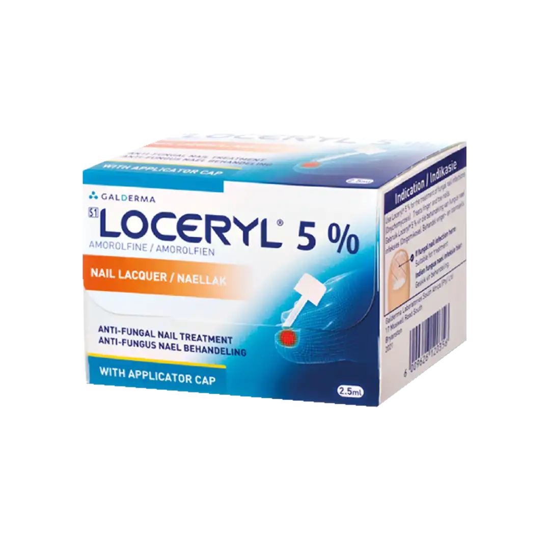 Front of Loceryl 5% Amorolfine Nail Lacquer 2.5ml box
