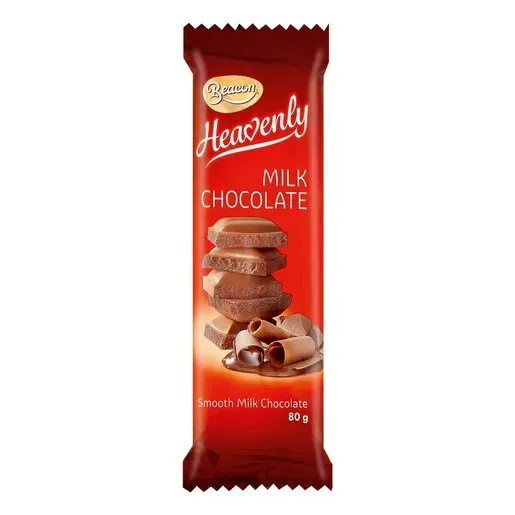 Front of Beacon Heavenly Milk Chocolate Slab 80 g