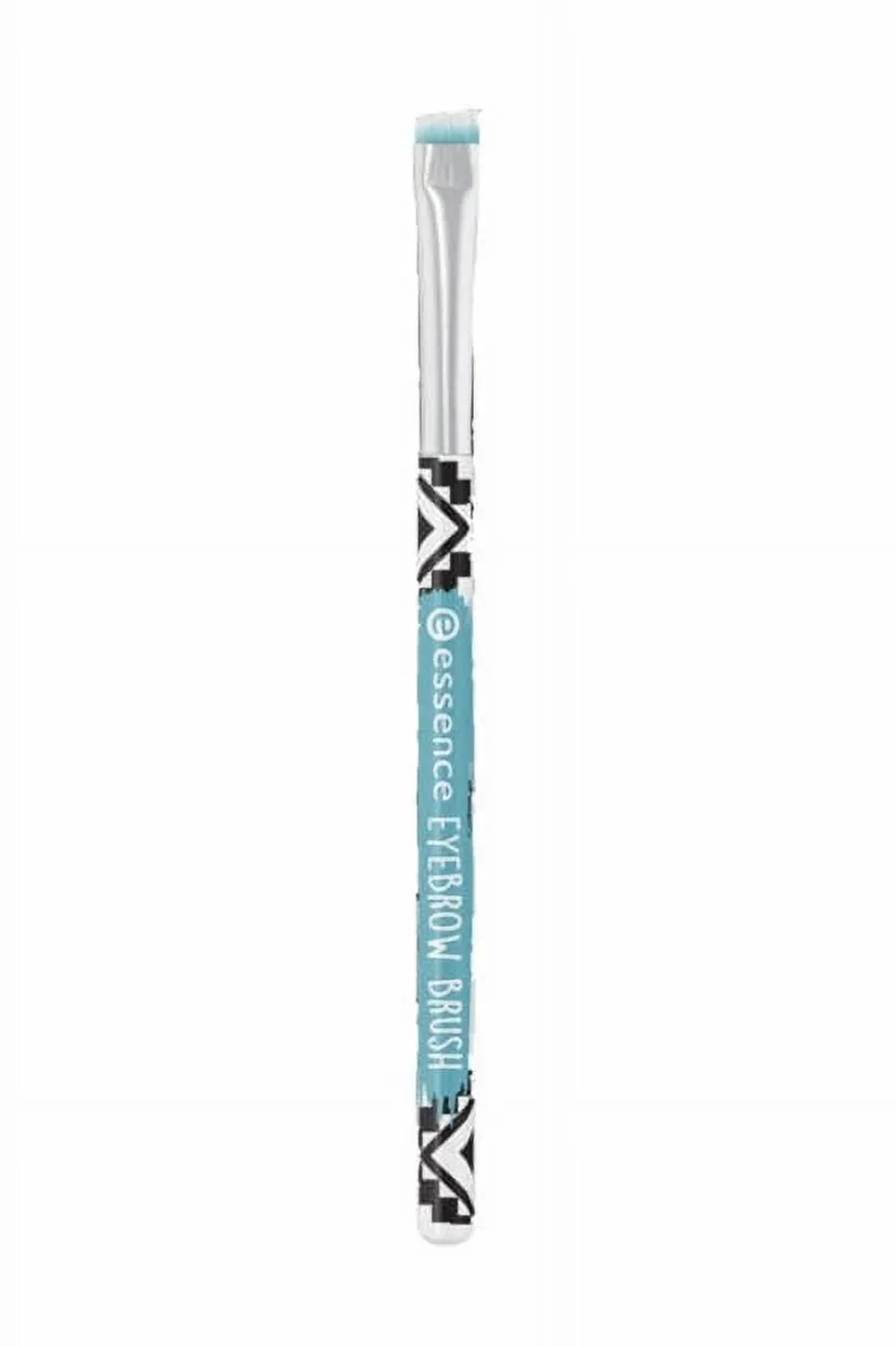 Essence Eyebrow Brush with teal aztec-pattern handle