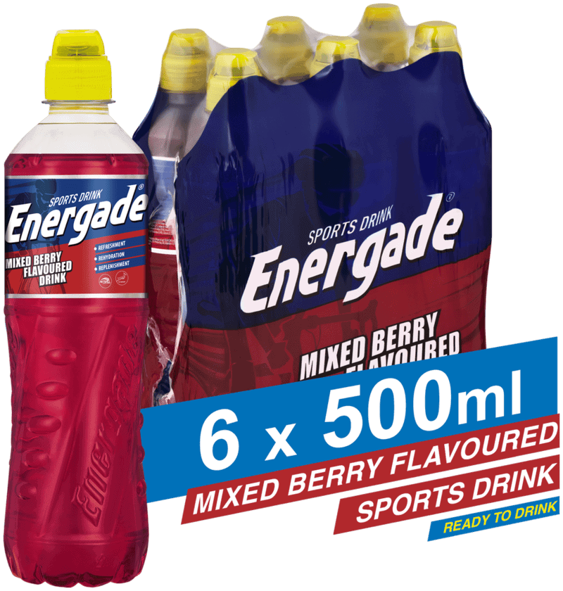 Energade Mixed Berry Flavoured Sports Drink 6 x 500ml
