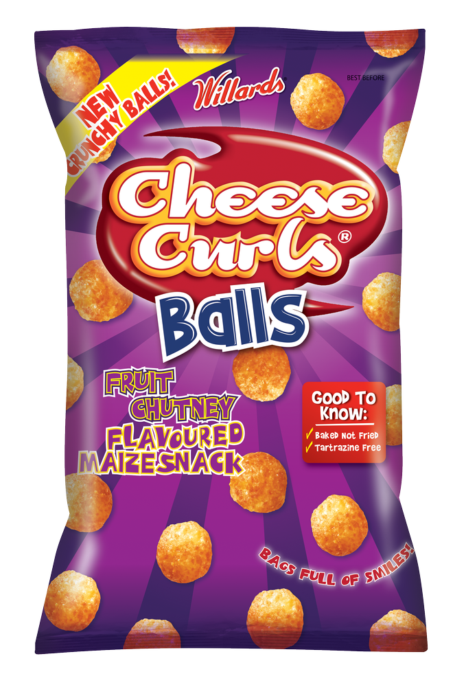 Willards Cheese Curls Fruit Chutney Flavoured Maize Snack 100g