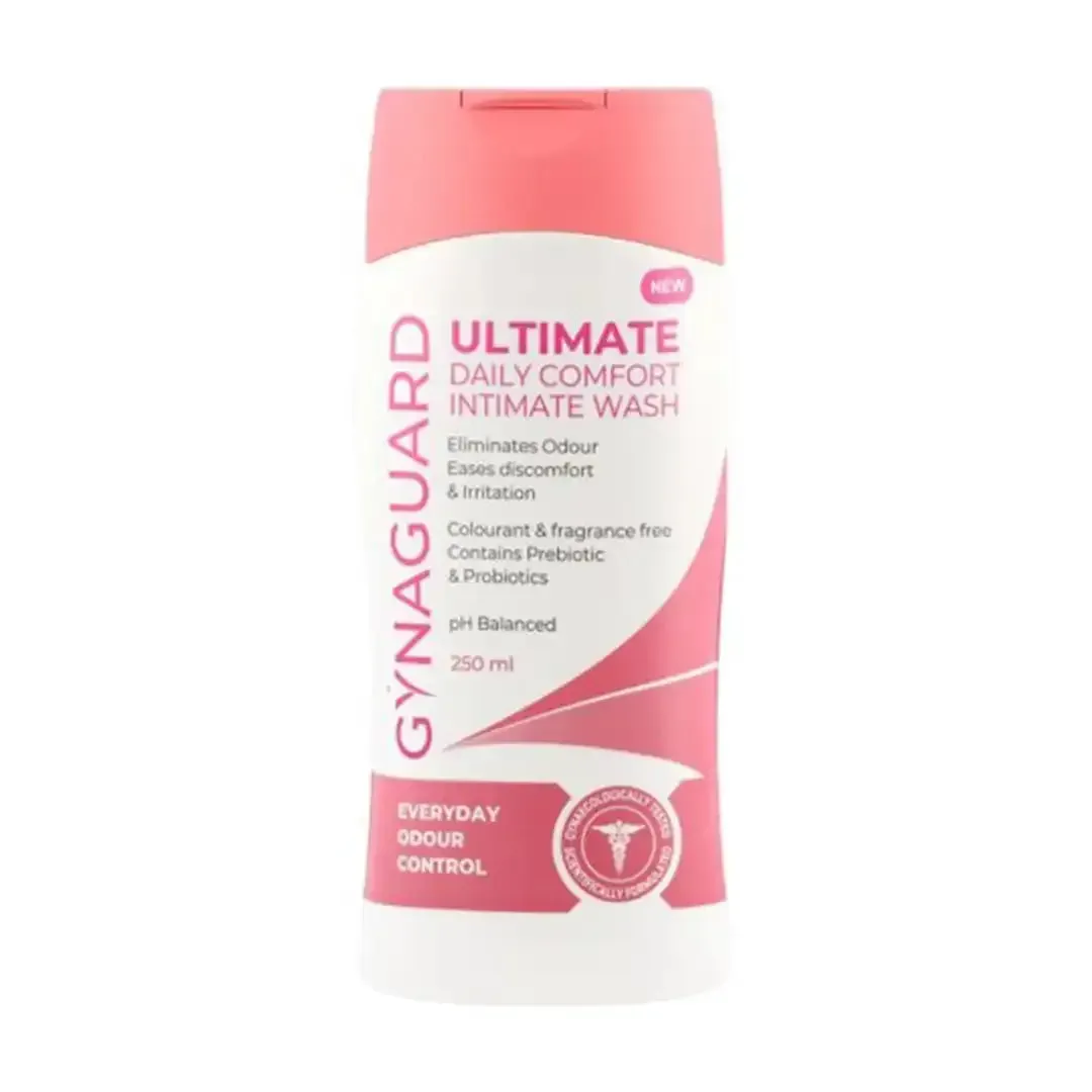 Front of Gynaguard Ultimate Daily Comfort Intimate Wash 250 ml bottle