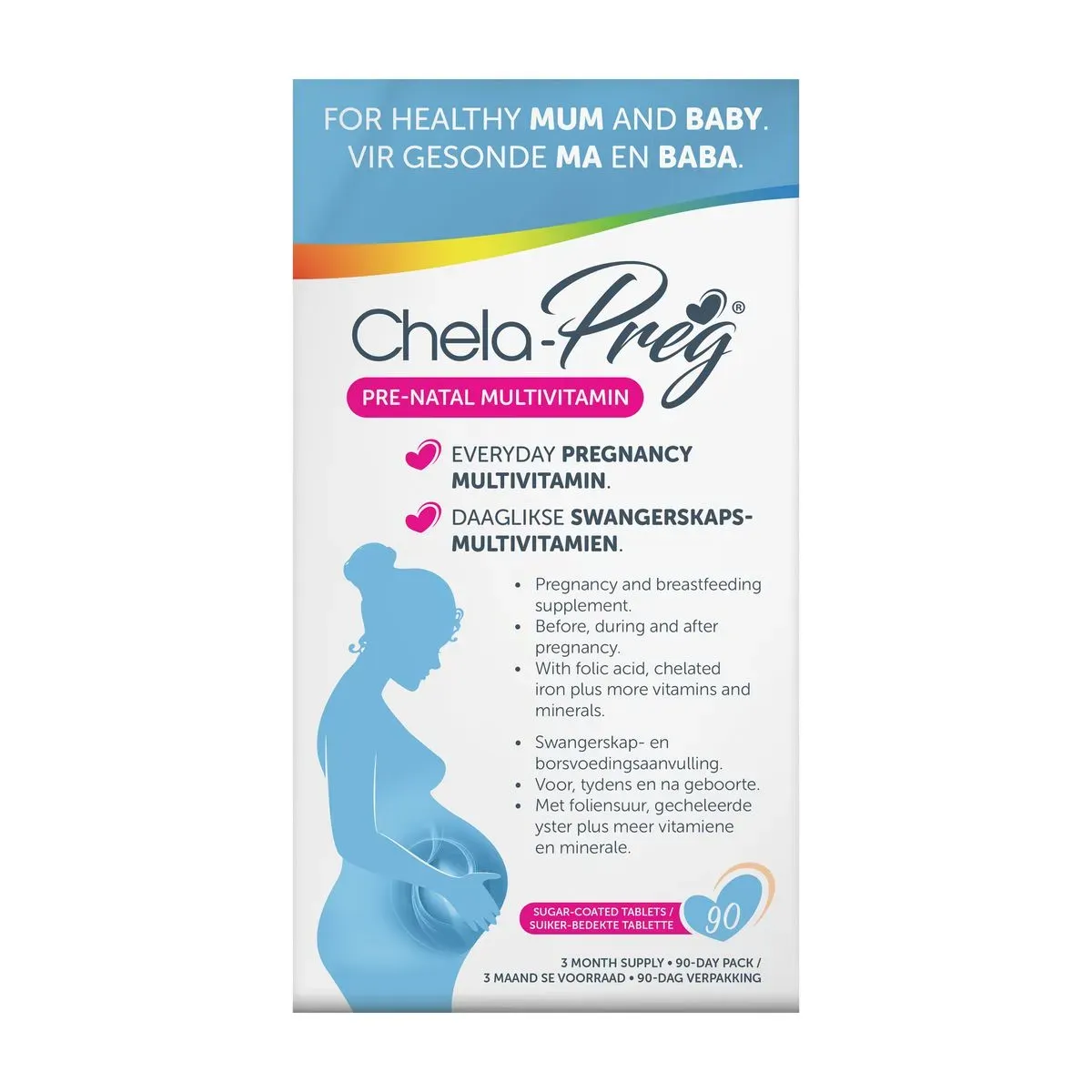 Front of Ascendis Chela-Preg Pre-Natal Multivitamin 90 tablets box